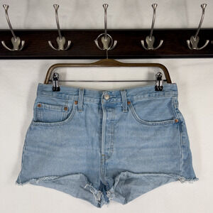 Levi's Premium 501 Light Wash Denim Retro Shorts Women's Size 30 Y2K 100% Cotton
